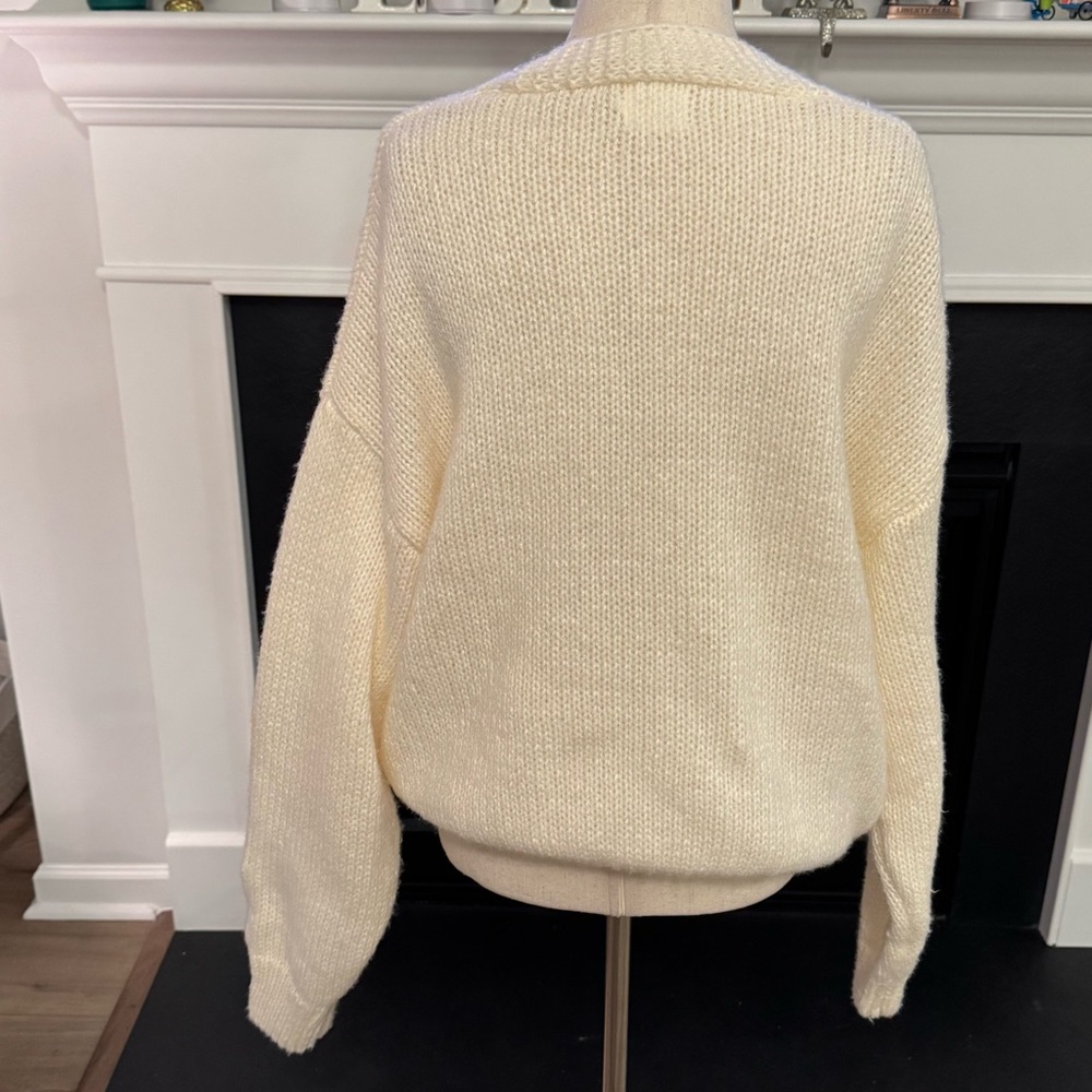 🍓 Luna Ivy Cream Knit Strawberry Cardigan (L) - Picture 5 of 9
